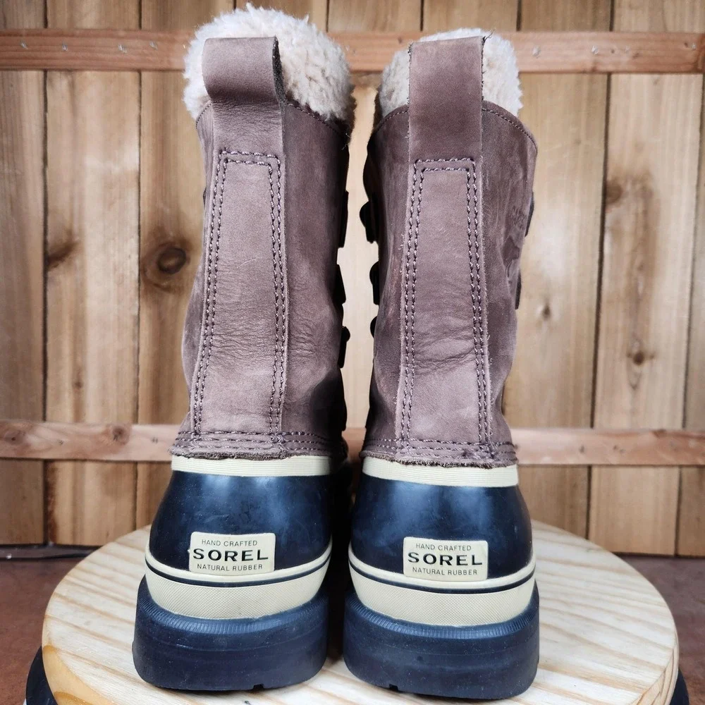 Sorel Caribou NM1000-238 Boots Mens 8.5 Brown Nubuck Waterproof Insulated Snow‎